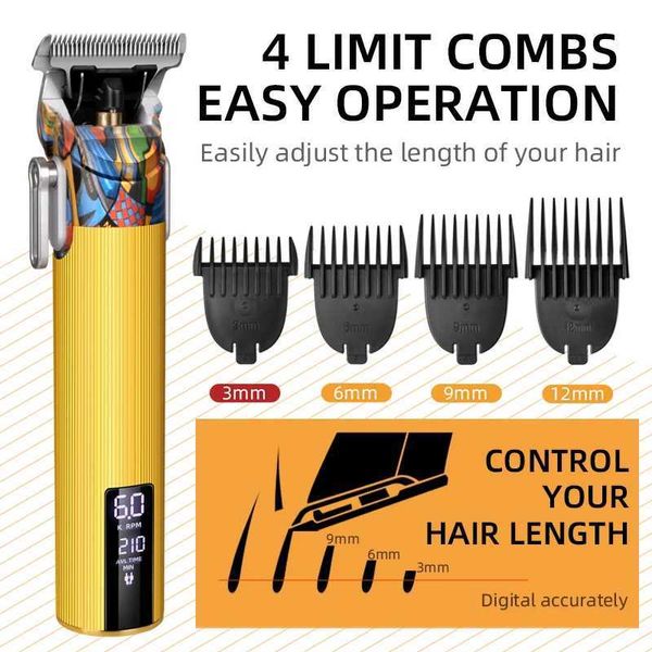 Terrimer per capelli Kemei Professional Trimmer Selta elettrica per uomini Terrimer Electric Terrimer USB Cutter ricaricabile ricaricabile Razor per adulti per uomini T240507