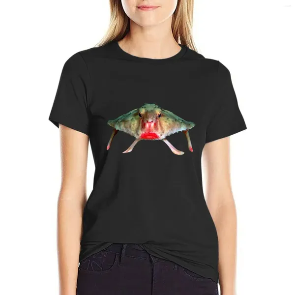 Frauen polos rotlipper Batfish lustige Strange Animal T-Shirt Grafik Sommer-Top-Print-Hemd für Mädchenkleidung