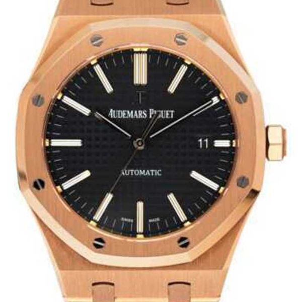 Designer Audemar Pigue Watch Royal Oak APF Factory Royal Oak 15400or 18K Rosa Gold Black Diarcero