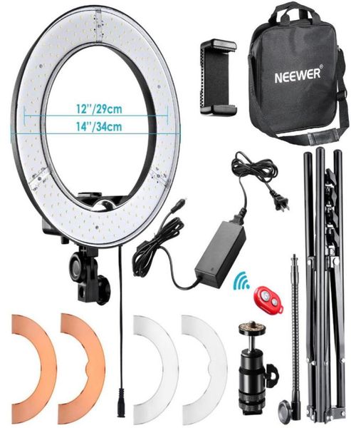 Neewer 14 inç dış LED halka ışık selfie halka ışık pografi lambası, telefon için youtube makyajı için ışık standı kiti c1007117571
