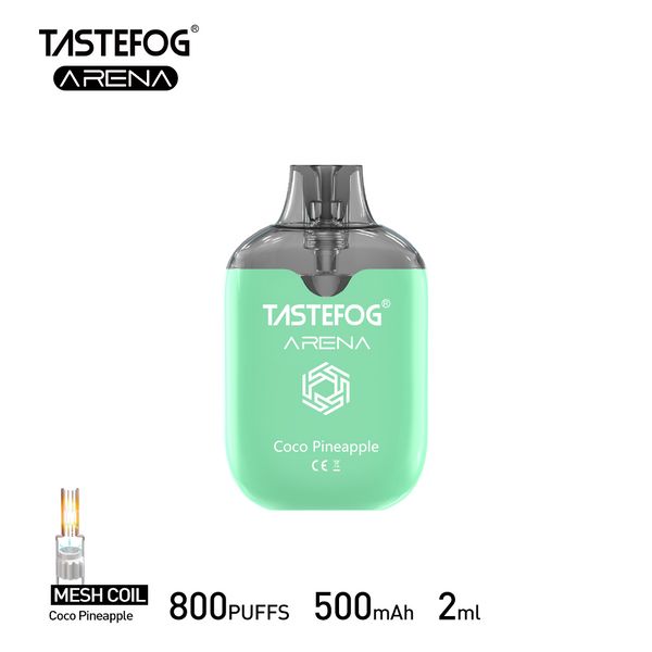 Original Tastefog Arena 800 Puff-Einweg-Vape Vape Stift 2ml E-Zigarette 500mah 15flavopps mit TPD-Zertifikat Großhandel