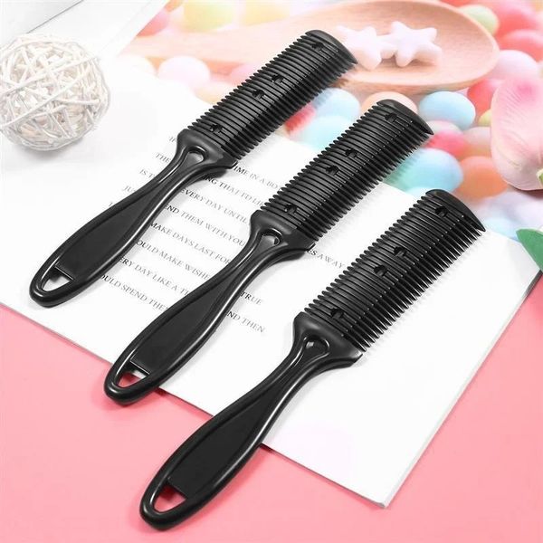 Pincéis de pente de corte de cabelo de 1pc com lâminas de barbear ferramenta de afinamento de thinning barbeiro salão de barbeiro