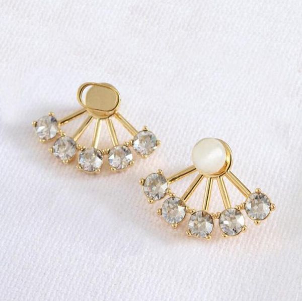 Mode -Ohrring -Rücken -Diamant -Ohrringe für Frauen Lady Party Hochzeitsliebhaber Geschenk Engagement Hochwertiger Messing Luxusdesigner 8625161