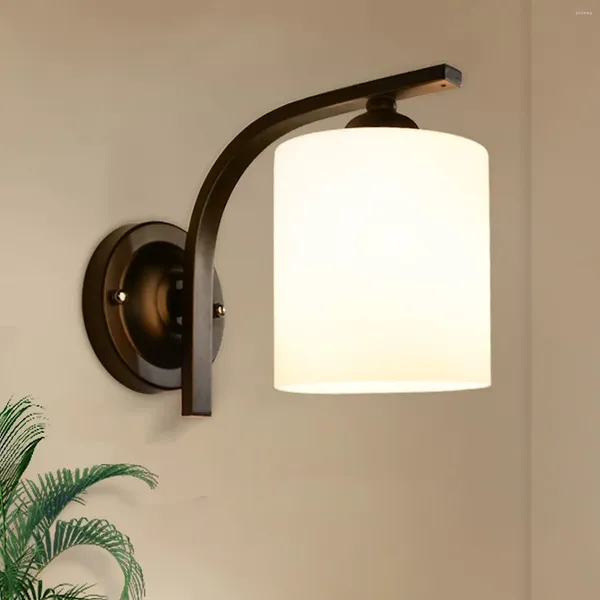 Wandlampe moderne Badezimmer Eitelkeit schwarzer Spiegel Schlafzimmer Küche Flur Veranda Milchglas Schatten