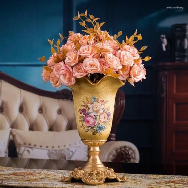 Vasi di resina europea VASE VINTAGE Ornamenti di fiori vintage Disposizione libreria per la decorazione del salotto creativo per la casa