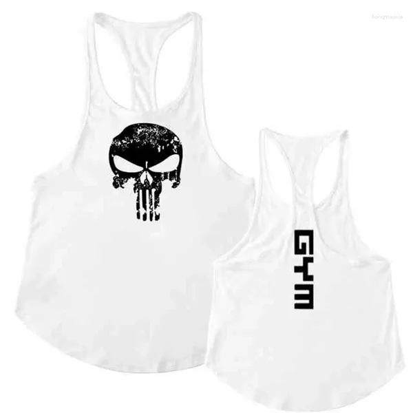 Erkek Tank Tops Spor Salonu Kaptan Kafatası Egzersizi Adam Fanilleştirme Giyim Erkekler Vücut Geliştirme Kas kolsuz Singlets Fitness Eğitim Koşu Yelek