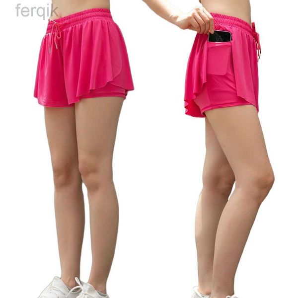 Skirts Skorts Girl Women Tennis Skirt con 2 in 1 in 1 in 1 in sport all'aperto usura estate attivo shoga shoga shoga palestra di allenamento tasca D240508