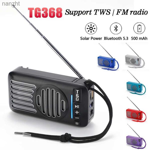 Altoparlanti portatili Solar Power TG368 Altoparlanti Bluetooth portatile TWS Wireless Enfasi Frequenza Radio Frequenzia