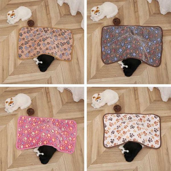 Battaniyeler 40*60cm Battaniye Köpek Kedi Mat Havlu Yumuşak Yıkanabilir Sıcak Kabarık Sonbahar Kış Evcil Hayvanlar Uyuyan Yastık Tersinir Havlu
