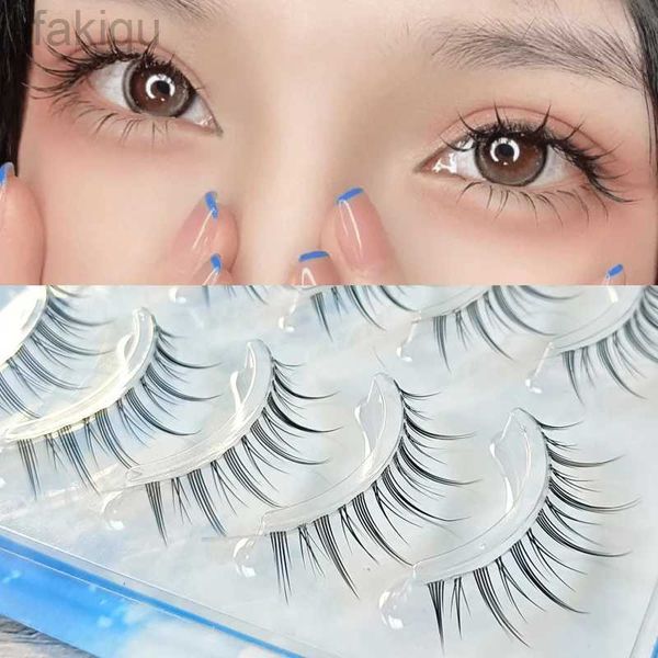 Falsche Wimpernfee Feen 5 Paar Luft gefälschte Wimpern Manga Japanische falsche Wimpern Erweiterung transparentes Band natürlicher Nackt Make -up Little Devil D240508