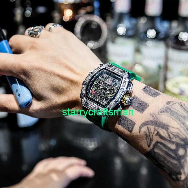 RM Luxury Watches Механические часы Mills Johnson Watch Menemical Watch Concept Concept Menemical Tritium Gas Trend Trend Green Silver Stwc