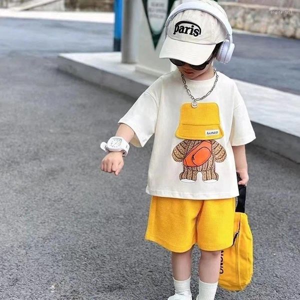 Set di abbigliamento Summer Sumpe 2024 Bel Boys Shorted Boys and Babys Sports Trend