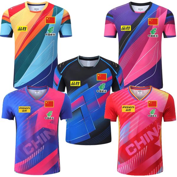 Campeonato da China Menina Mulher Mesa Tênis Camisa Tops Crianças Pingo Pongue Mesa de Tênis Camisas de Tênis Kit de futebol 240430