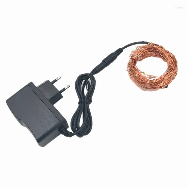 Saiten DC 12V -Adapter 33ft 10 m 100 LEDs Weihnachtsferien Hochzeit Patio Dekor LED Kupferdrahtschnur Feenleuchten wasserdicht