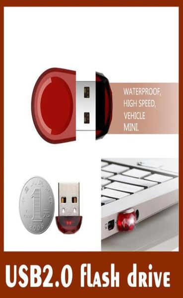 Super Mini Pen Drive Водонепроницаемый Pendrive 4G 8GB 16 ГБ 32 ГБ 64 ГБ USB -флэш -накопитель память память USB Stick4867313