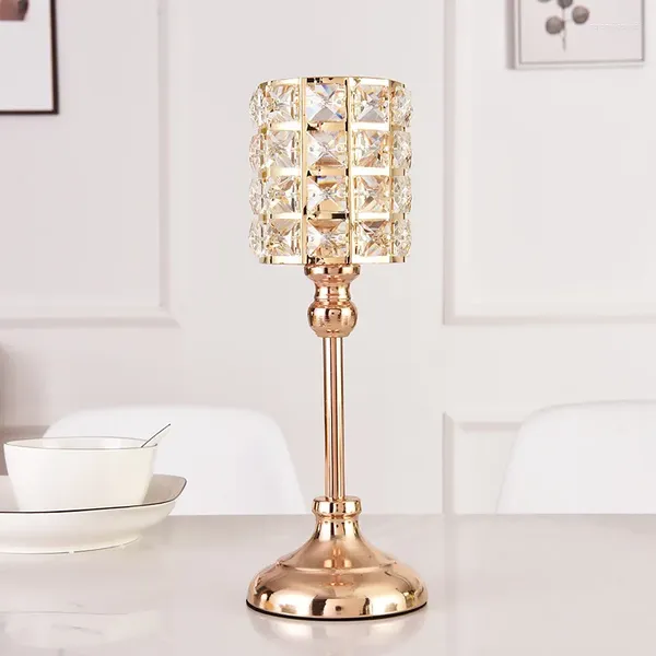Kerzenhalter Candlestick Hochzeit Kerzenlicht Dinner Requisiten Europäischer Stil Goldkristall Home Dekoration Ornamente Eisen