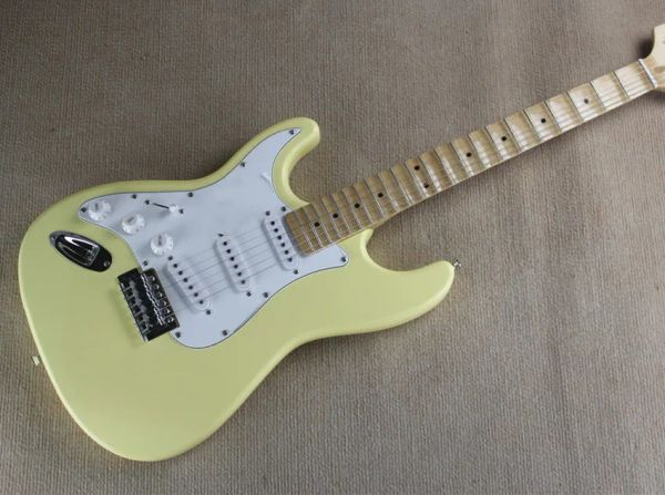 Gitarre linkshändige Malmsteen Yngwe Model Elektrische Gitarre creme gelbe linfty überbackene Nackengitarre 21 oder 22 Bünde KSG Custom Gitarre