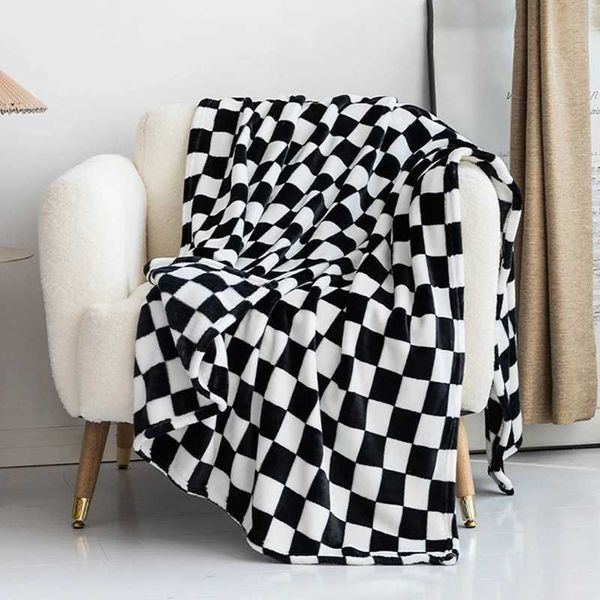 Coperte Coperte di letti a quadri soffice Coperte calde per vello a corallo morbido lancio divano coperta copertura letto per bambini per bambini