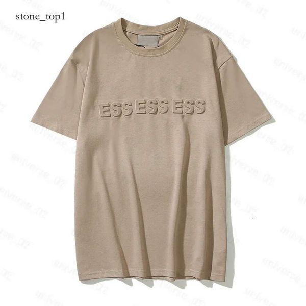 Camiseta essencialsshirt mass camisetas de algodão espesso Versão essencial da moda Tops Man Letter casual Casual Rouse Roupas Tees essencialshorts 608