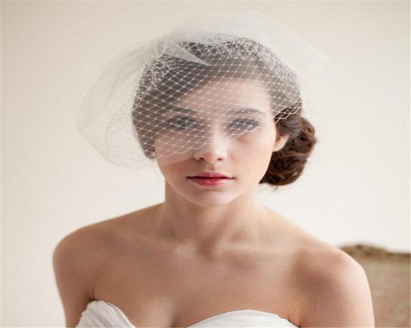 Mode Hochzeit Braut Braut weiße Vogelkäse Schleier Rouge -Schleier Gesicht mit Haaren Kammzubehör Kopfbedeckungen Schmuckparty Abschlussball Headdr8636062