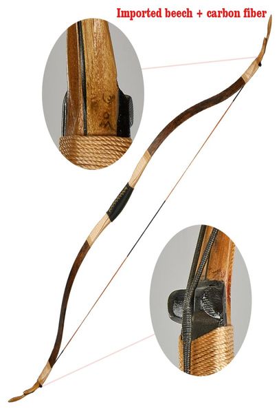 2540 lbs traditionelle hölzerne Recurve Bug Laminated Horse Bug für rechte und linke Hand handgefertigt