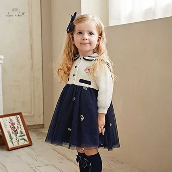 Abiti da ragazza Dave Bella Girls Dress Childrens 2023 Nuovo Autumn Princess Style Academic Fashion Noble Sweet Party Outdoor DB3235884L240508