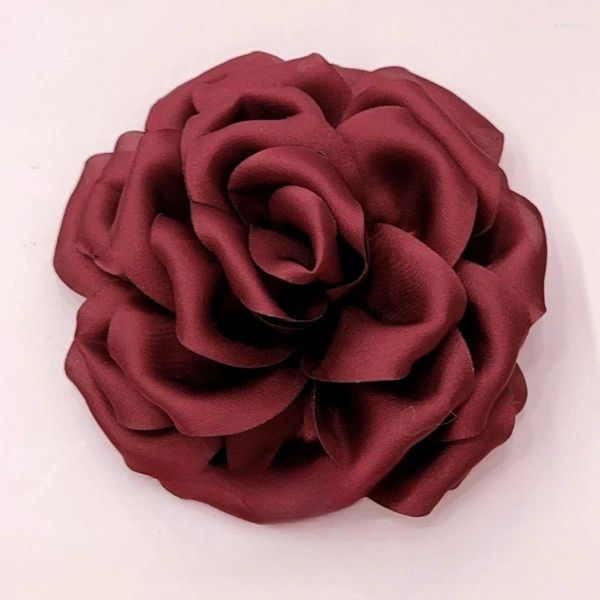 Spille da 11 cm in tessuto fatto a mano Rosa Floro Pugcia coreana Corso di moda perni per le donne per le donne Accessori per la festa di nozze gioielli