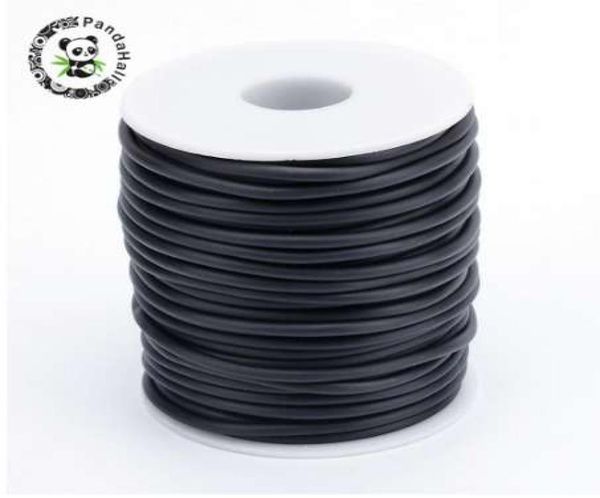 Tubo vuoto da 2 mm 3 mm PVC tubolare in gomma tubolare per gioielli che producono fai -da -te avvolto attorno al foro della bobina in plastica bianca15 mm di circa 25 mroll1389414