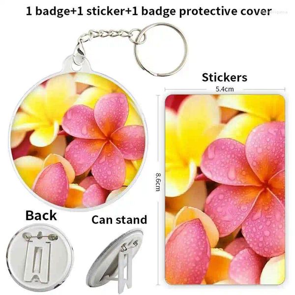 Spille frangipani Bellissima spiaggia di fiori estate Hawaii Distintivo Messico Balcia di ancoraggio periferiche periferiche Pin Backpack Decoration Birthday Birthday