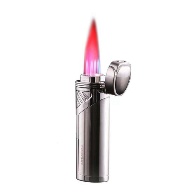 Accendino a sigaro esclusivo all'ingrosso Big Fire Pink Four Flames Torch Accendino 2 in 1 Accendino per perforazione per sigari per sigari