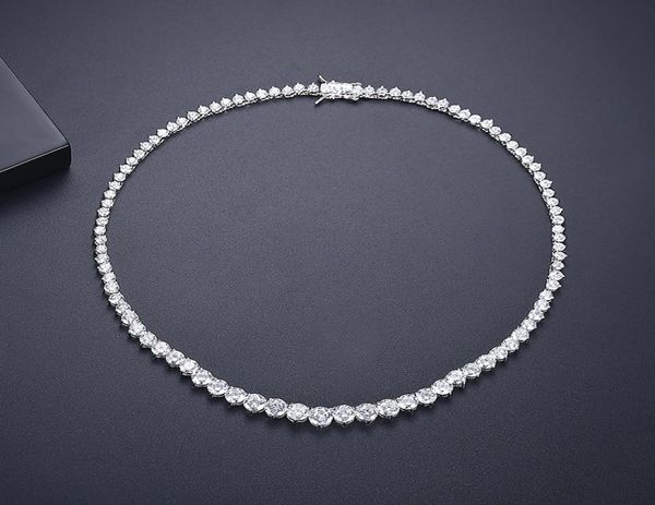 Chokers Trendy Lovers Halskette Labor Diamant CZ Stein Weiß Gold gefüllt Chorker Anhänger Halsketten für Frauen Brautfeier Hochzeit Jew5173691