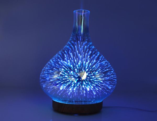 Lampade di fragranze 3D fuochi d'artificio in vetro umidificatore colorato gradiente a LED night aromaterapia macchina per olio per la casa diffu1134697