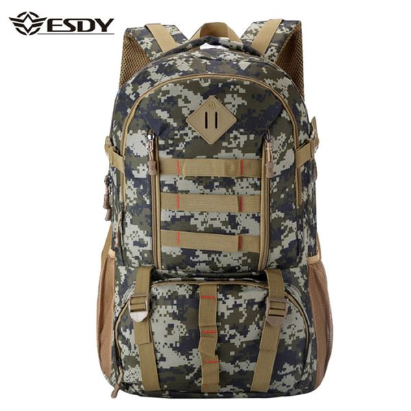 Uactical Sırt Çantası Açık Molle Camo 50L Ordu Mochila Su Geçirmez Yürüyüş Avcılık Sırt Çantası Turist Sıralama Spor Çantası 307B