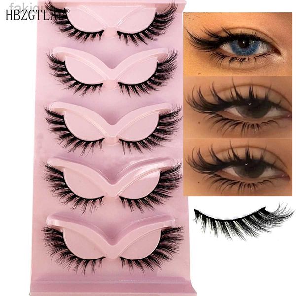 Falsche Wimpern Neue Katzen -Wimpern Nerz Wimpern 3D Curled Wings natürlich unordentliche Enden erhöht dicke falsche Wimpern weiche falsche Wimpern D240508