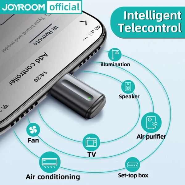 Transmissor Joyroom IR APARTIDOS IR Adaptador de controle remoto infravermelho sem fio Transmissor de telefone infravermelho móvel para iPhone/micro USB/TypeC