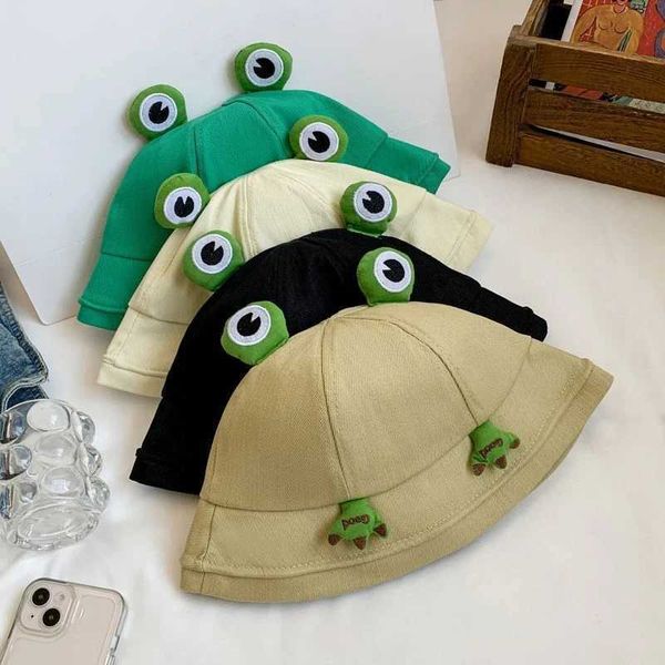 Шляпы кепков Детский рыбак шляпы мультфильм лягушки бассейны весна лето на открытом воздухе солнце