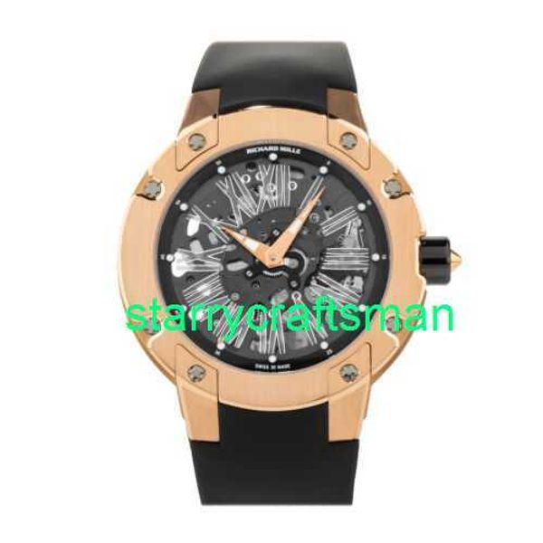 RM Luxury Watches Mechanical Watch Mills RM033 Automation 45mm ou Rose Montre Homme RM033 e RG Stkt