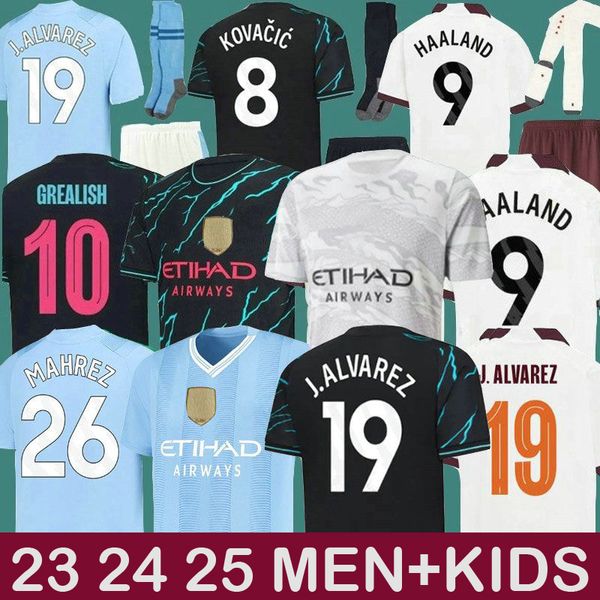 23 24 25 Maglie da calcio all'ingrosso Haaland de Bruyne Phillips Mans Cities Grealish Mahrez Foden Bernardo Kovacic Rodrigo Shirt da calcio Kit Kit Kit Burn