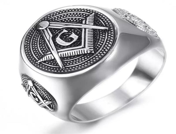 Высококачественное кольцо 316 из нержавеющей стали Men039S Масонские серебряные черные кольца масоны уникальный дизайн высокий уровень 8876709