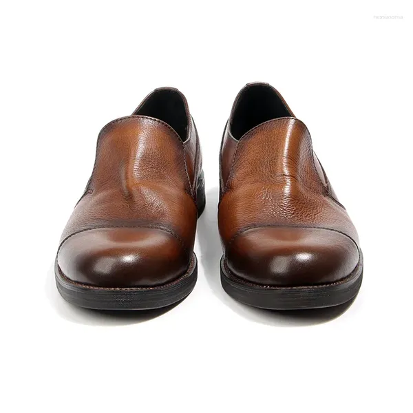 Lässige Schuhe reife Herren -High -End -Slip auf Ladungsstätten Vintage Old Leder Geschäftsmann Leisure Office präzise Oxfords