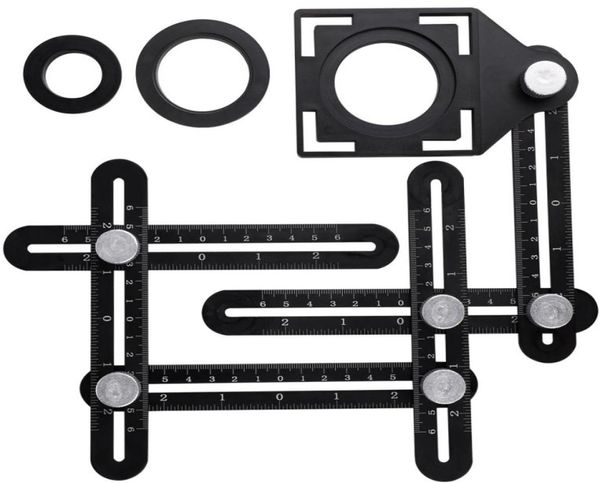 Multi -Winkel -Messungslineer -Langtöner Einstellbarer 6Sides Lineal Floor Loch Loch Locator Glas Holzbearbeitung Universal Puncher Whole4143211