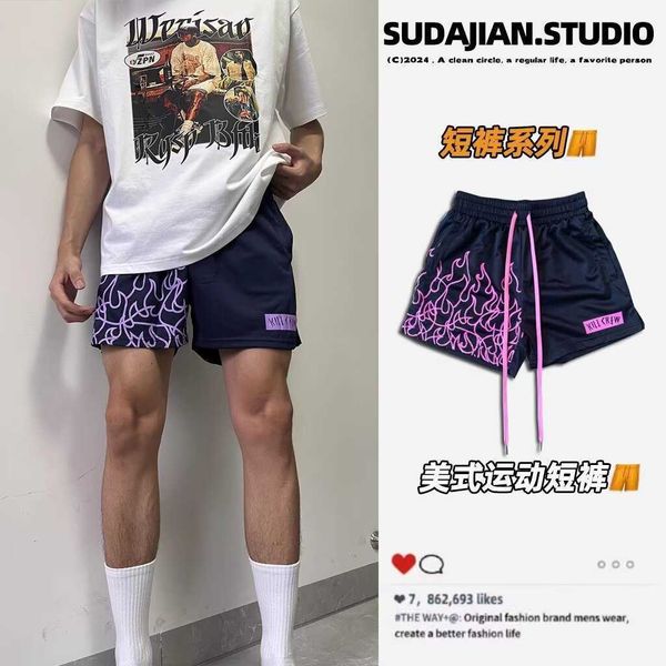 Shorts masculinos na moda americana high street hiphop shorts Instagram quartos fitness running shorts casuais h240508