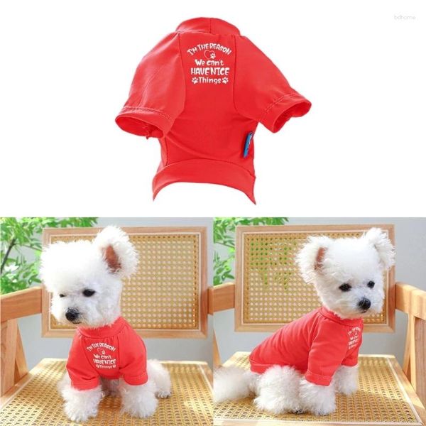 Camiseta de vestuário para cães lisa para cães grandes grandes cor de cor sólida de cor vermelha de panorito de mola de mola de pijama Drop