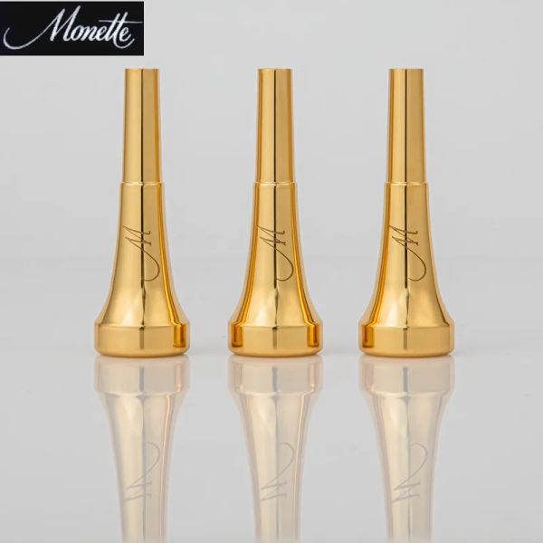 Instrumentos monette bb trompete bocal 7c 5c 3c tamanho profissional prata/ouro banhado com cobre instrumentos de latão de bronze acessórios de trompete