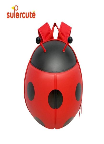 Süper Moda Lady Bug Shape Çocuklar Sırt Çantası 3D Karikatür Çocuk Çanta Doğa İlham Dışarıda Çocuk Oyuncak Depolama Çantası 2203267368109