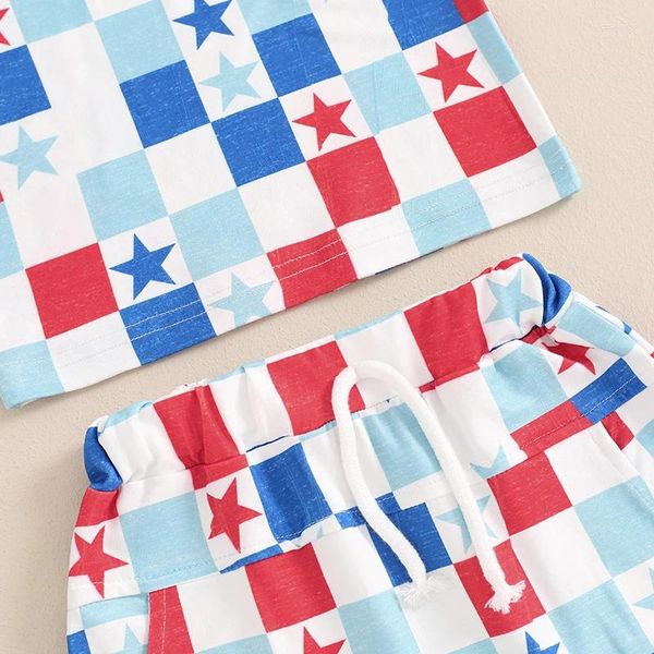 Kleidungssets Kleinkind Baby Boy 4. Juli Outfit Amerikanisches Flaggen -Tanktop und Shorts Set 2 Stück Independence Day Kleidung für Kinder