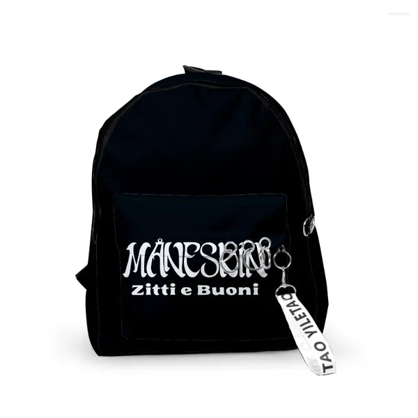 Рюкзак модный ноутбук Maneskin Boys/Girls School School Bags 3D Print Kechains Oxford Водонепроницаемые смешные милые рюкзаки