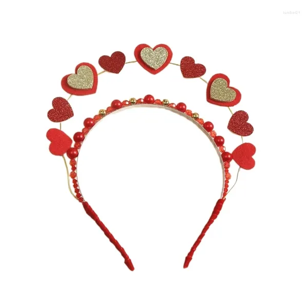 Conservazioni per feste paillettes ama la fascia per la testa estetica del cuore copricapo per capelli copricapo per capelli copricapo di cestino di San Valentino