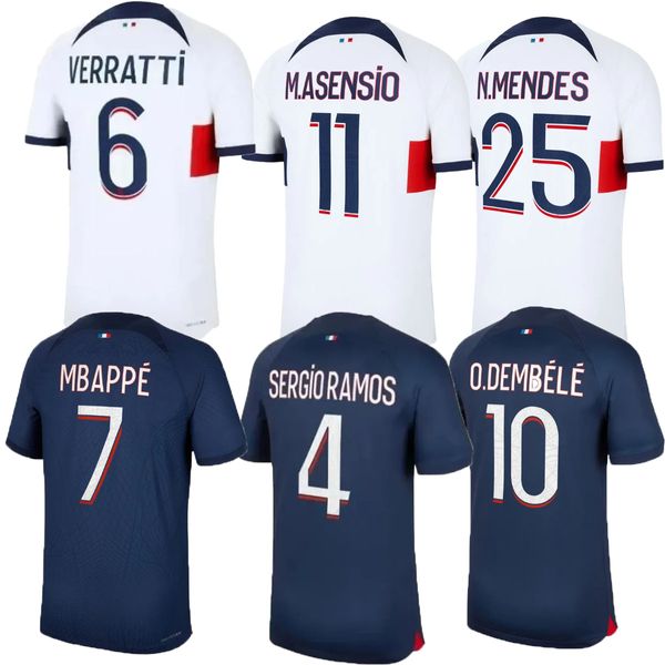 24 25 Maillot Mbappe Soccer Trikots Kids Kit 23/24 Spielerversion Training vor Spiel 2023 2024 Maglia Home Away Football Shirt Hakimi Fabian Vitinha o Dembelea