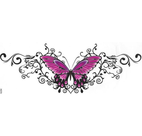 На боди -арт Ladys Stranum наклейка татуировки красавица сексуальные цветы груди красная розовая бабочка для женщин3363937